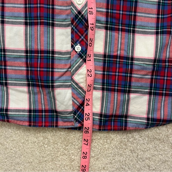 Talbots Shirt Womens Small Pink White Plaid Flannel Button Up Outdoor Casual - Picture 8 of 8